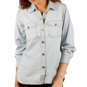 Current/Elliot The Perfect Shirt Metal Button Up Denim Size 2 (M) Fall Basic